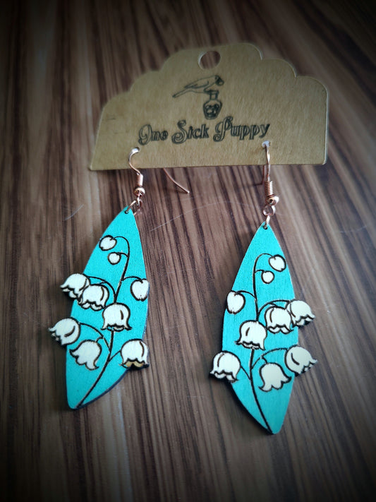 Lilly Of The Valley Wooden Dangles