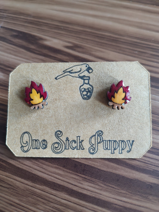 Camp Fire Stud Earrings