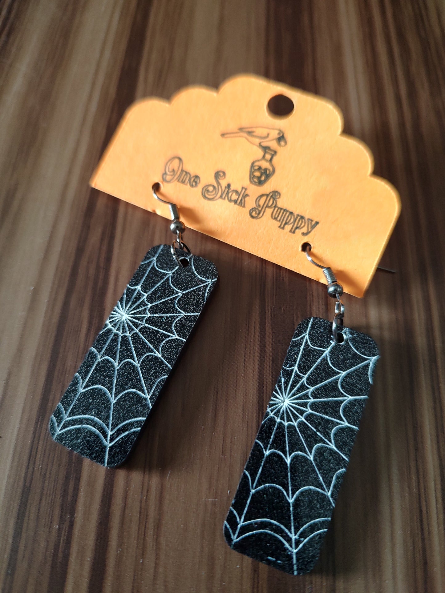 Glitter Acrylic Web Earrings