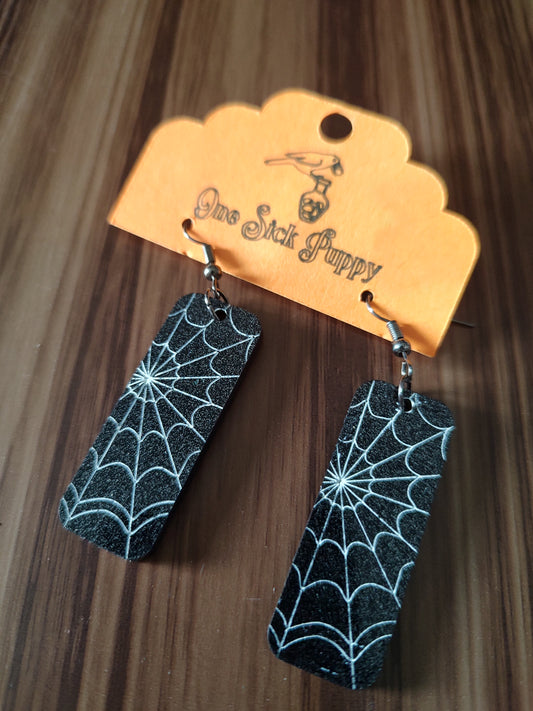 Glitter Acrylic Web Earrings