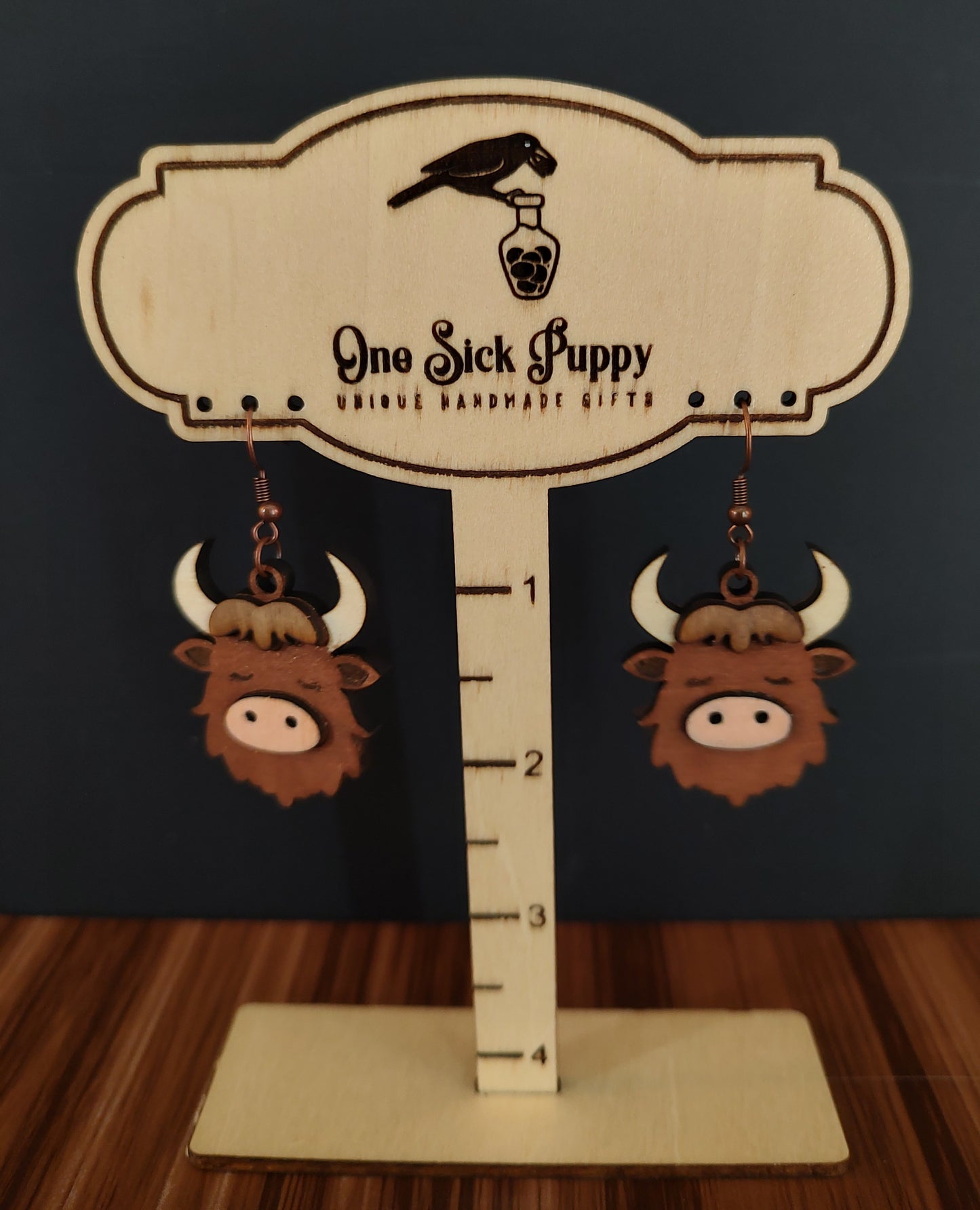 Highland Cow Dangle Earrings