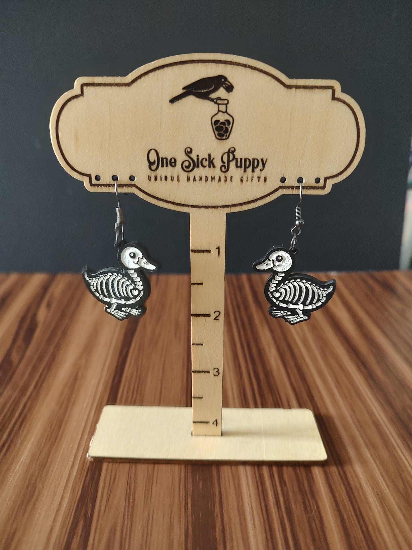Skelly Duck Dangle Earrings