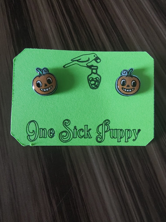 Vintage Halloween Pumpkin Studs