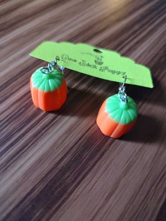Mallow Cream Pumpkin Dangle Earrings