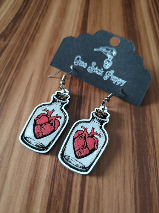 Heart in Glass Dangles