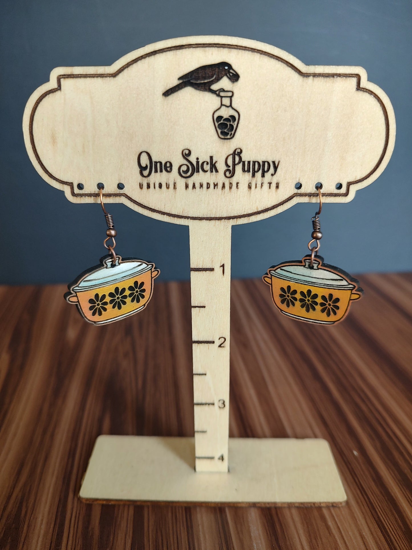 Vintage Dish Dangle Earrings