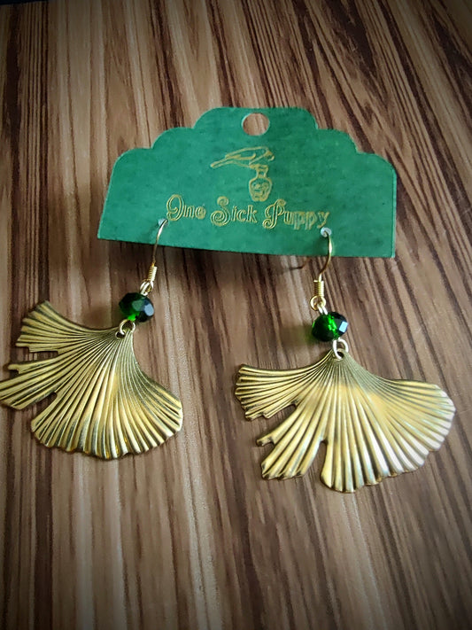 Ginko Leaf Dangle Earrings