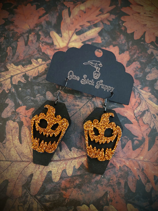 Black and Orange Glitter Pumpkin
