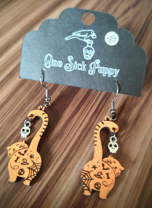 Halloween Cat Butt Dangle Earrings