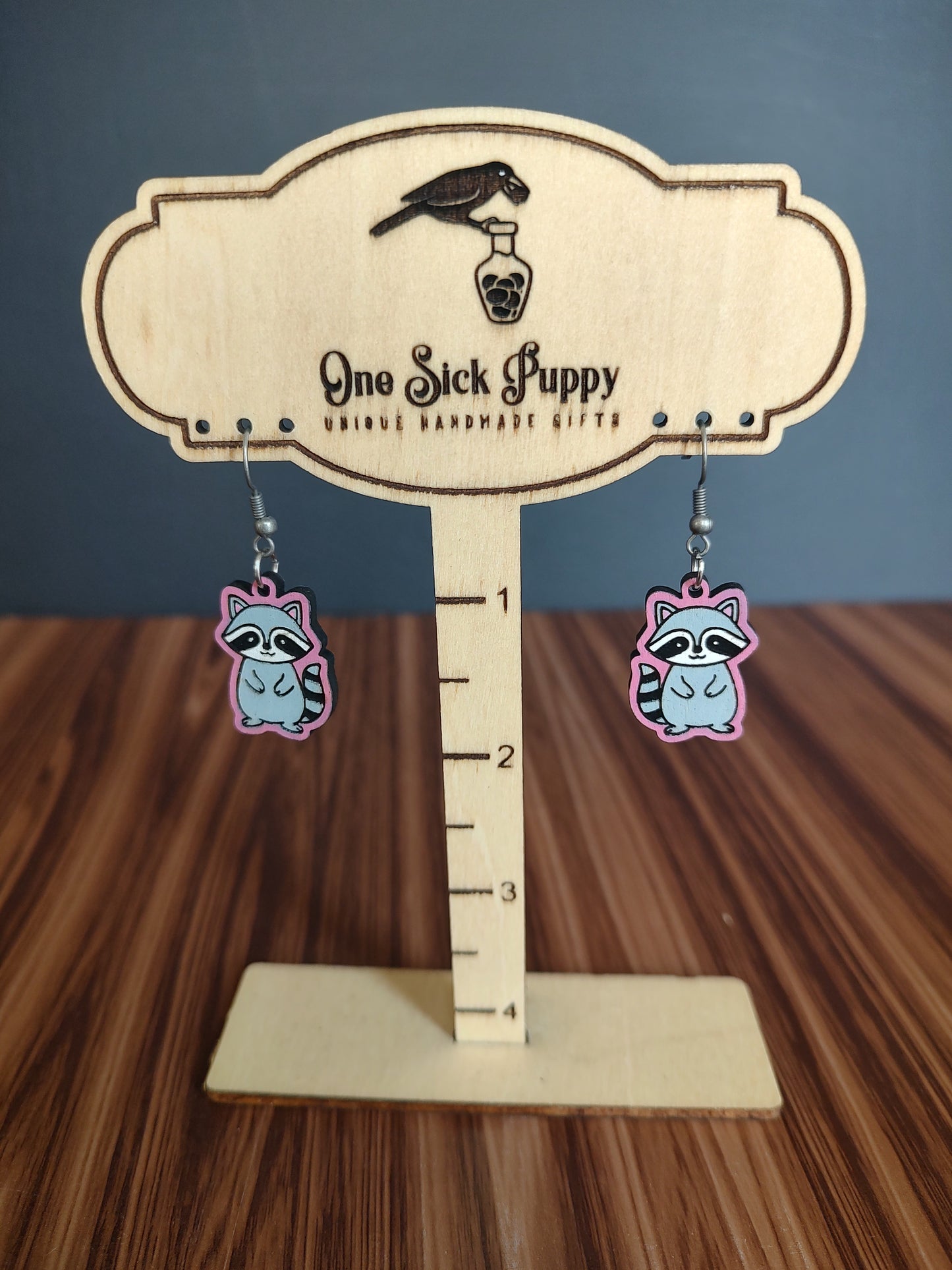 Mini Racoon Dangle Earrings
