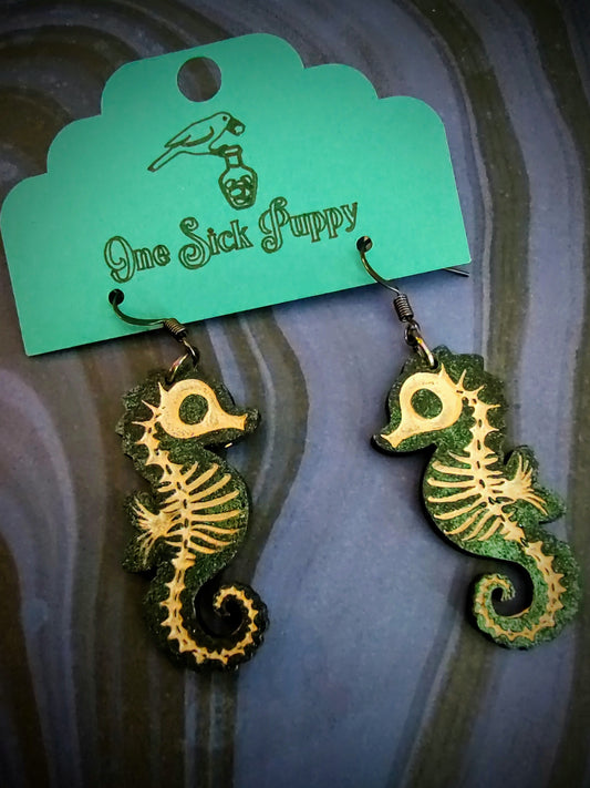 Seahorse Skelly Dangle Earrings