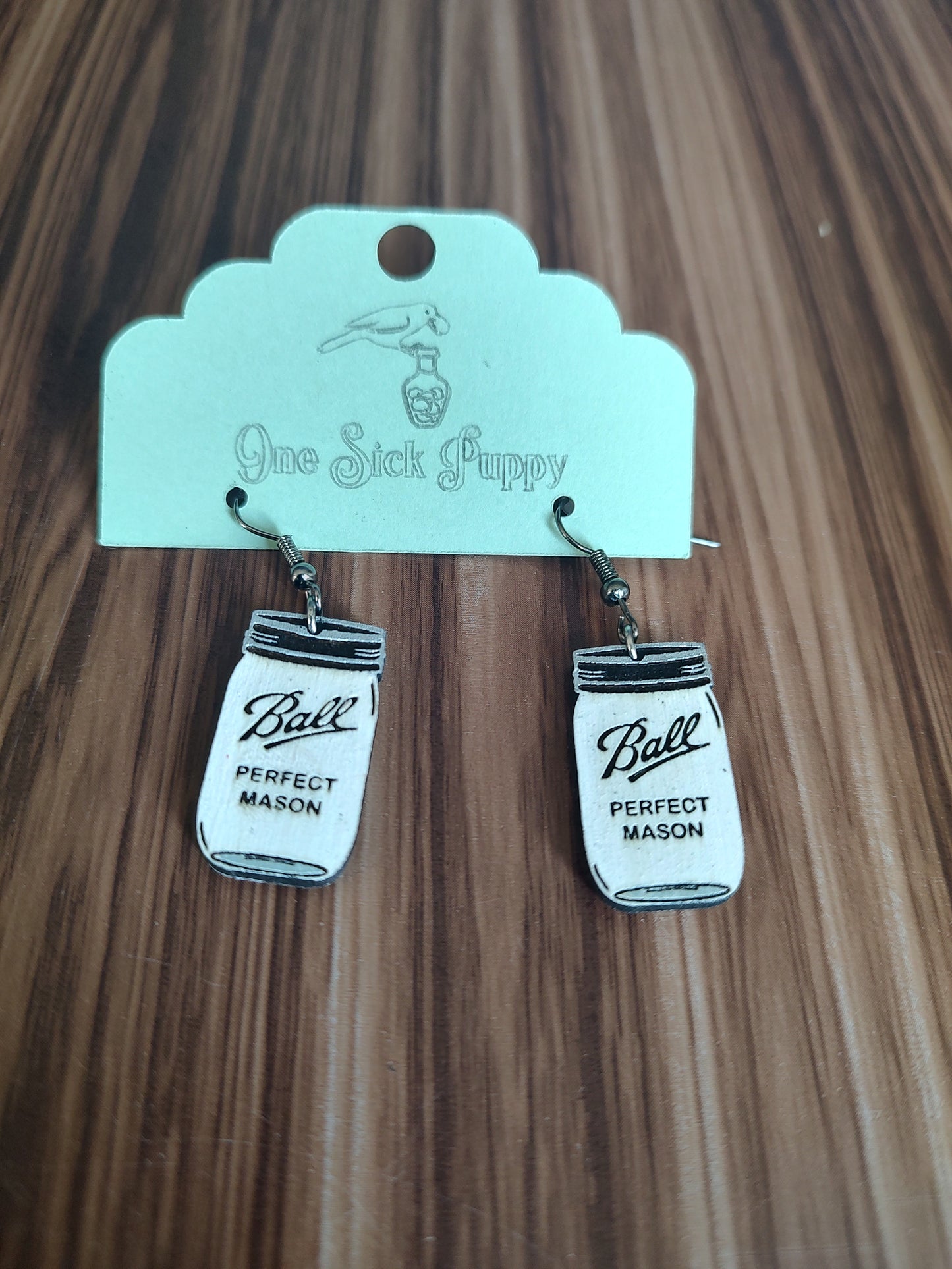 Vintage Ball Jar Dangle Earrings