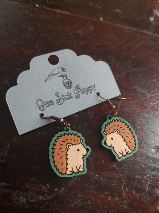 Mini Hedgehog Dangle Earrings