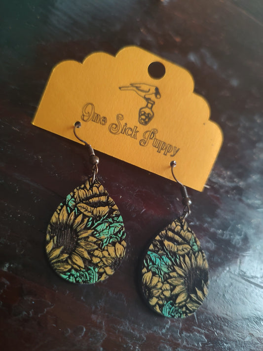 Sunflower Field Dangle Earrings
