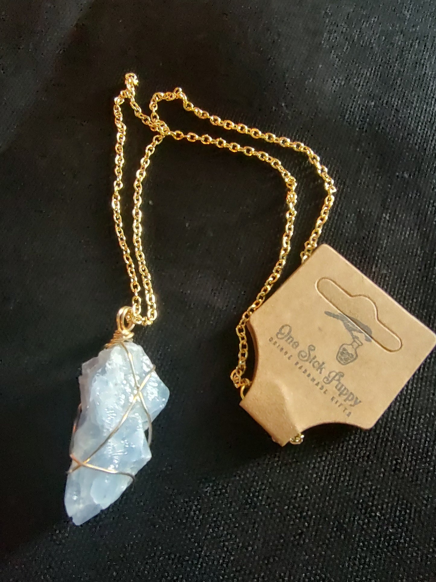 Raw Blue Calate Quartz Necklace