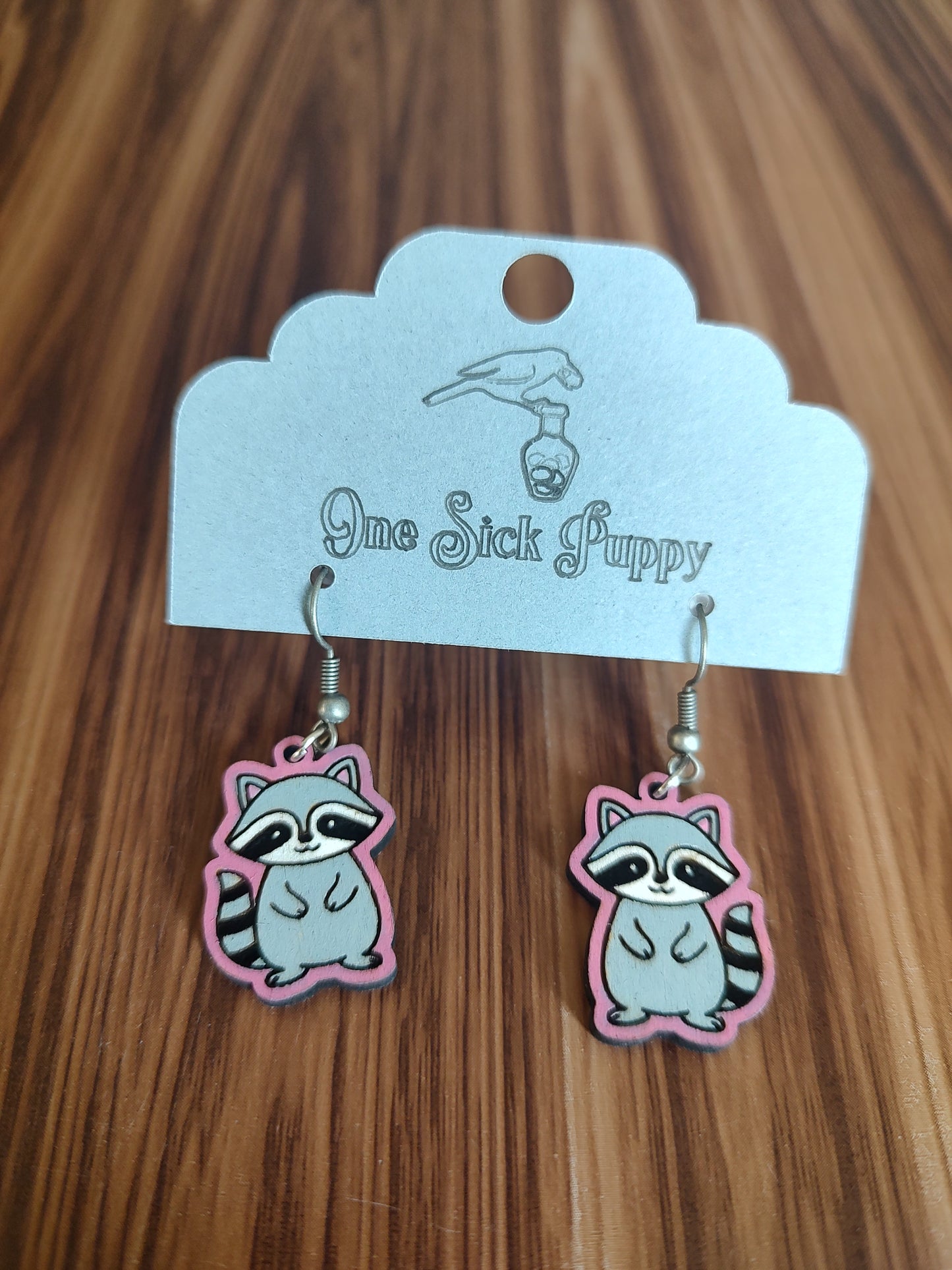 Mini Racoon Dangle Earrings