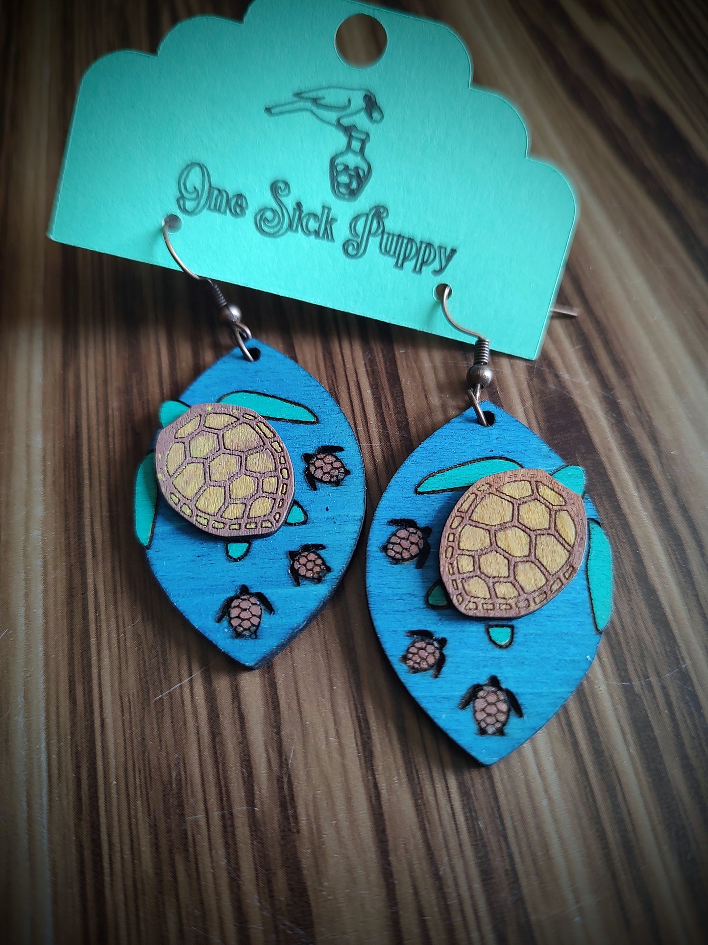Sea Turtle Wooden Dangles